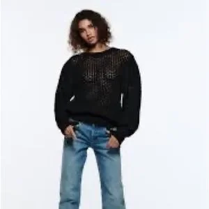 ★ZARA★ TEXTURED SWEATER WITH BUTTONS TEXTURED SWEATER WITH BUTTONS - Dark navy | ZARA United Kingdom